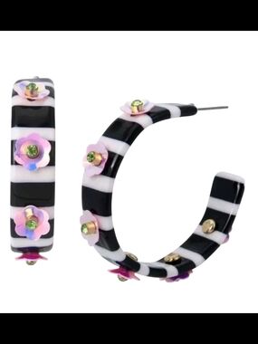 Betsey Johnson FLOWERS SUNDRESS Hoop Earrings
